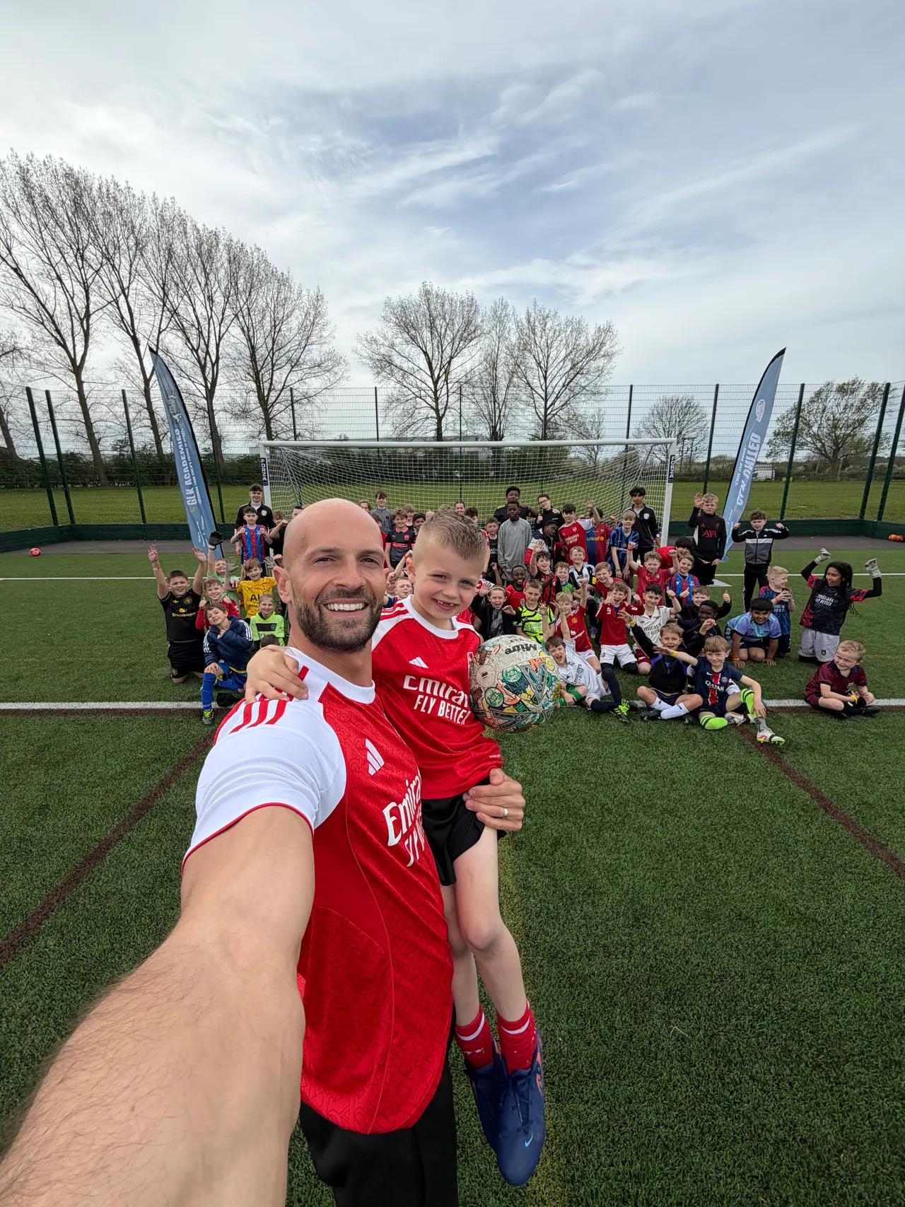 Daniel and Joshua at a football camp